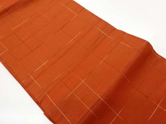 JAPANESE NAGOYA OBI / TSUMUGI / WOVEN ABSTRACT GRID